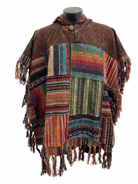 Square patchwork Poncho