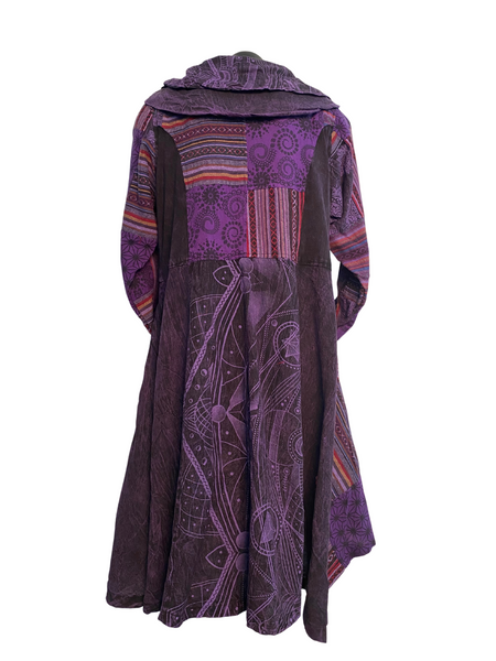 Long Flared Patchwork Jacket