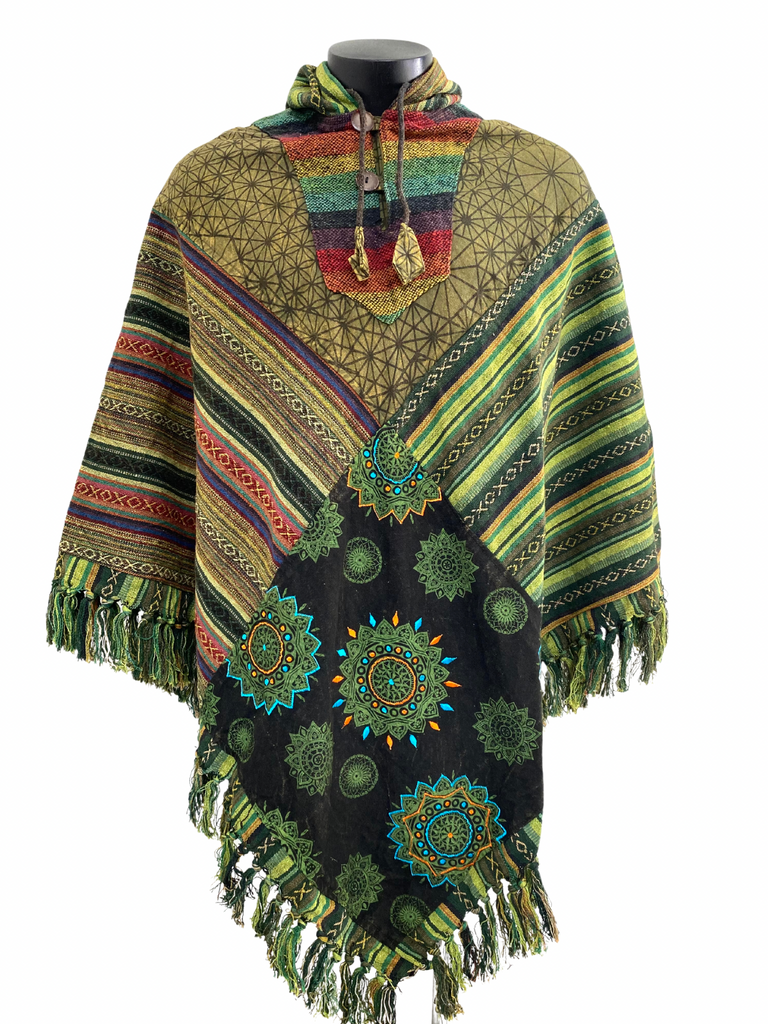 Diamond patch poncho