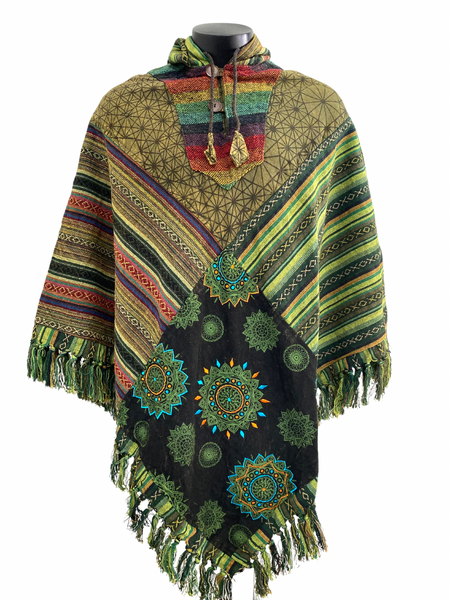 Diamond patch poncho