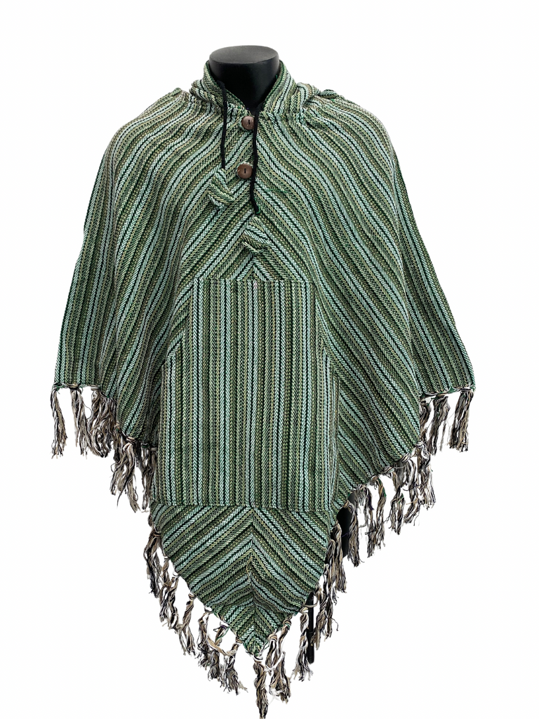 Striped diamond poncho