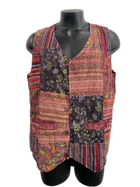 Cotton mushroom print/ gheri vest