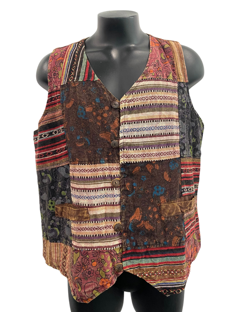 Cotton mushroom print/ gheri vest
