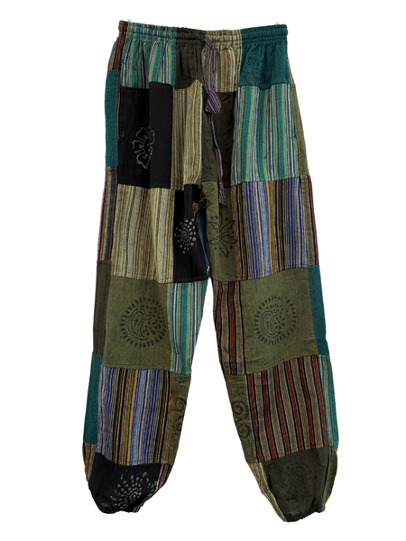 Patchwork harem pants Green