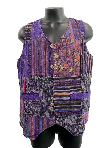 Cotton mushroom print/ gheri vest