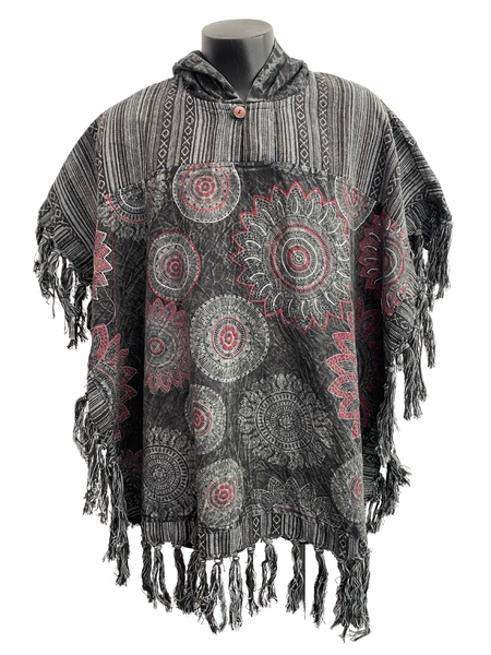 Poncho with embroidery