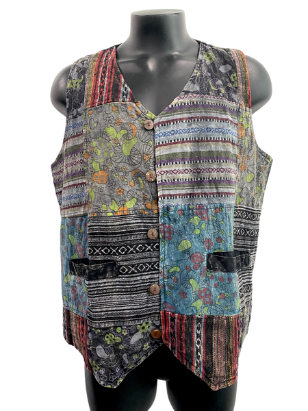 Cotton mushroom print/ gheri vest