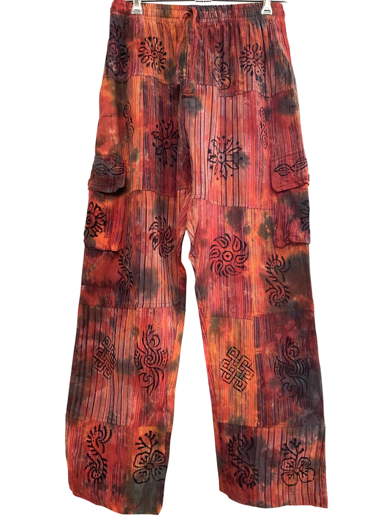Tie Dyed cotton cargo pants