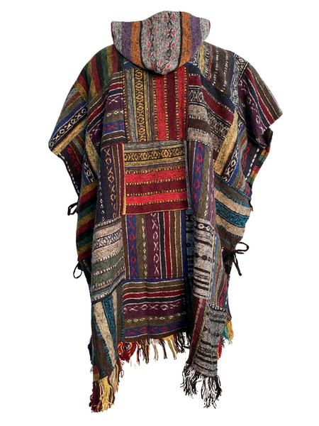Patchwork Brushed Gheri cotton Poncho