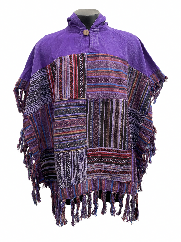 Square patchwork Poncho