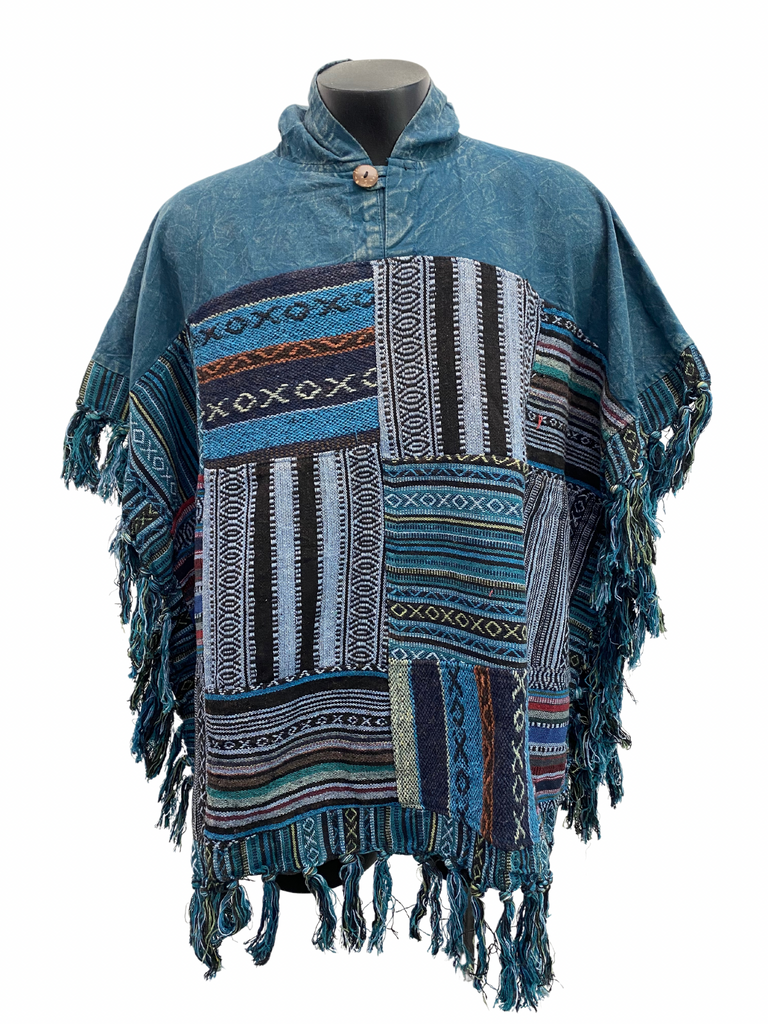 Square patchwork Poncho