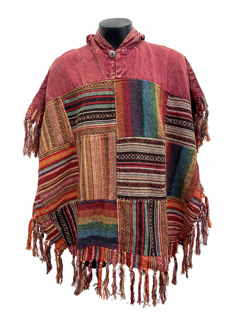 Square patchwork Poncho