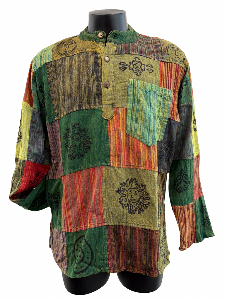 Patchwork Cotton Shirt M