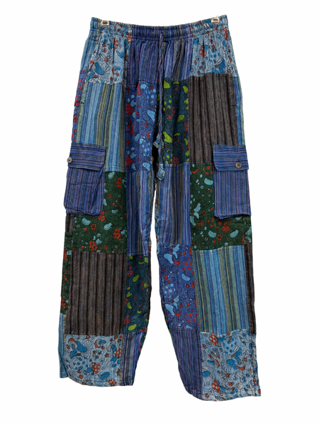 Cargo Pants Mushroom Patchwork Blue