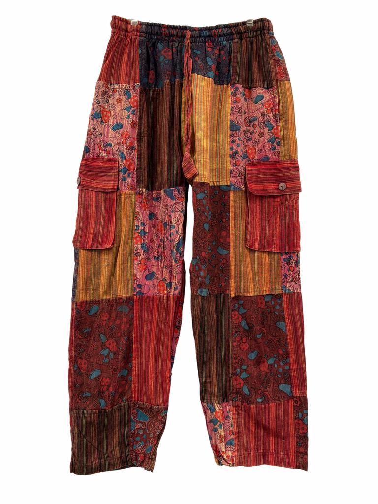 Cargo Pants Mushroom Patchwork Red