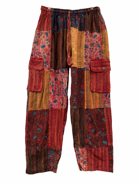 Cargo Pants Mushroom Patchwork Red
