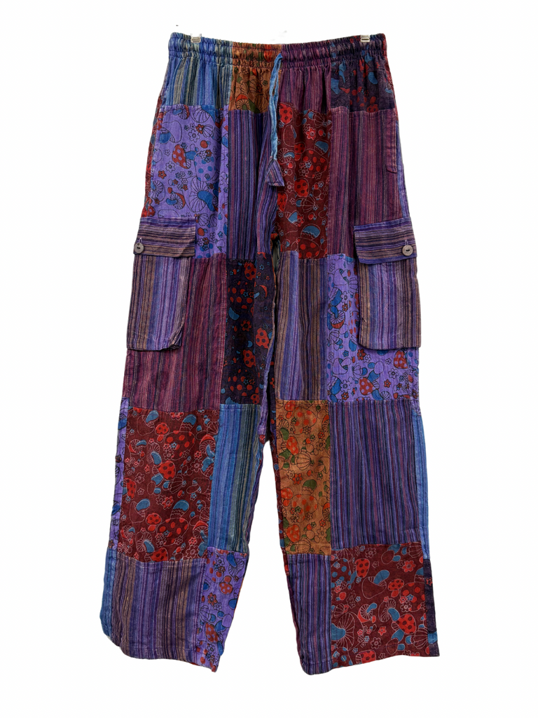 Cargo Pants Mushroom Patchwork Purple