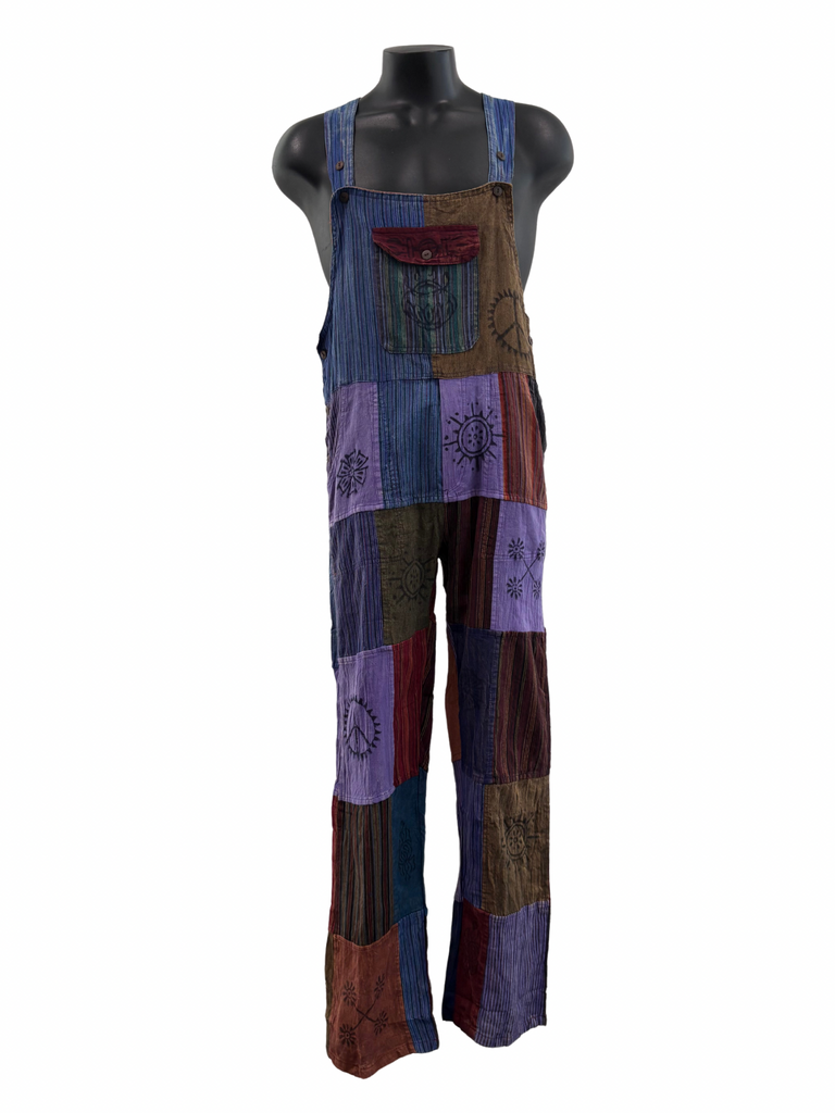Patchwork Straight leg overalls Purple