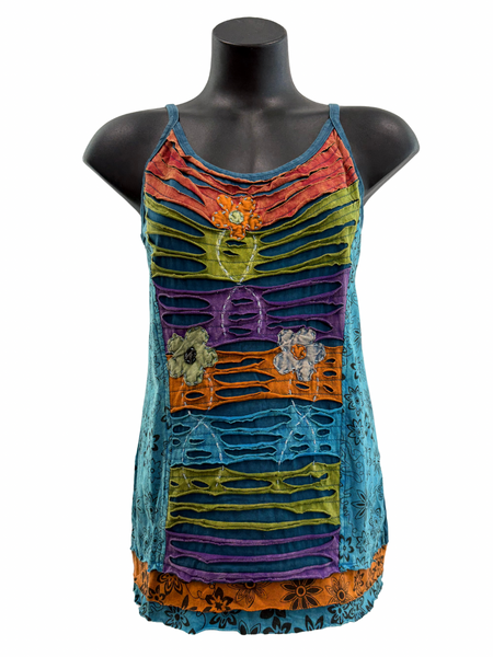 Women’s razor cut singlet Blue