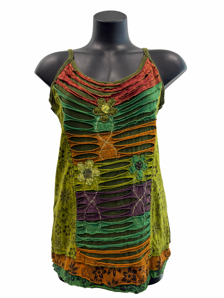 Women’s razor cut singlet Green