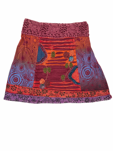 Short razor cut skirt Maroon