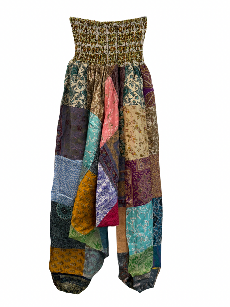 Recycled Silk Patchwork Happy Pants