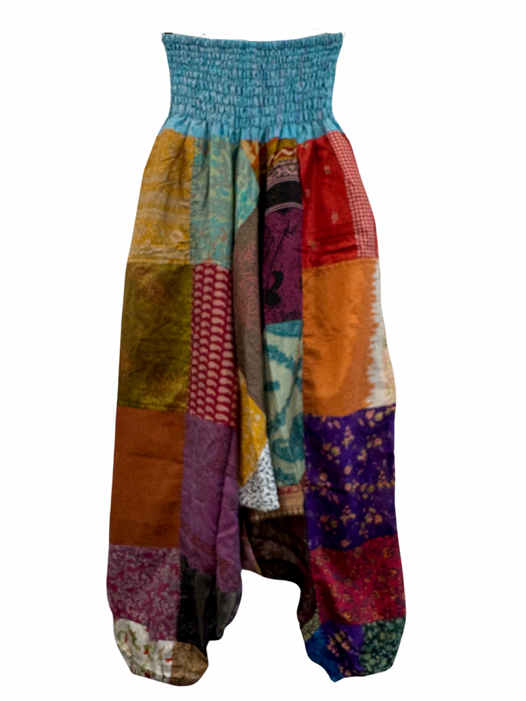 Recycled Silk Patchwork Happy Pants