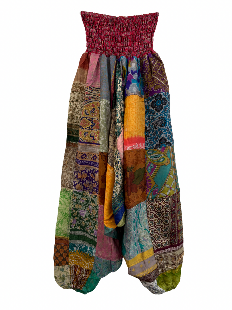 Recycled Silk Patchwork Happy Pants