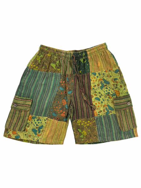 Mushroom Patchwork Shorts Green