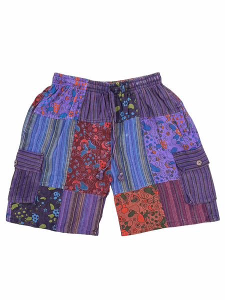 Mushroom Patchwork Shorts Purple