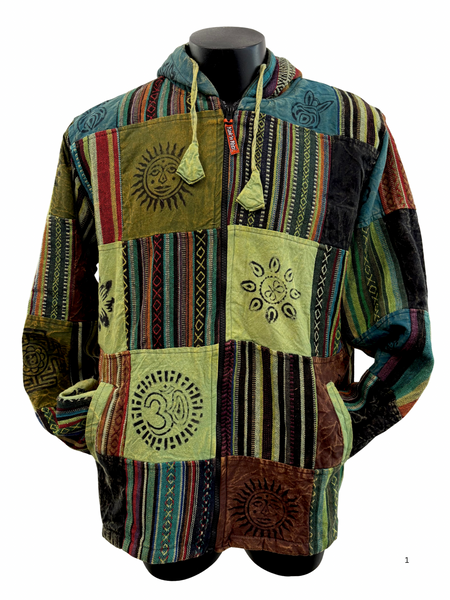 Block printed patchwork Jacket Size M