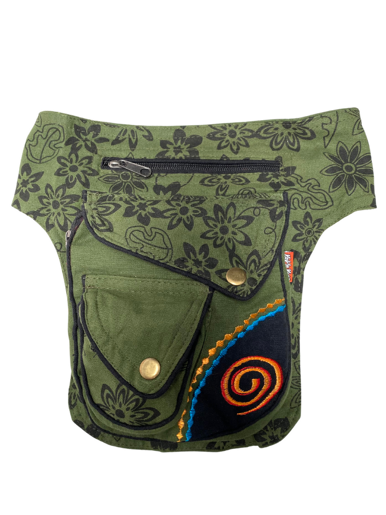 Cotton hip bag embroidered