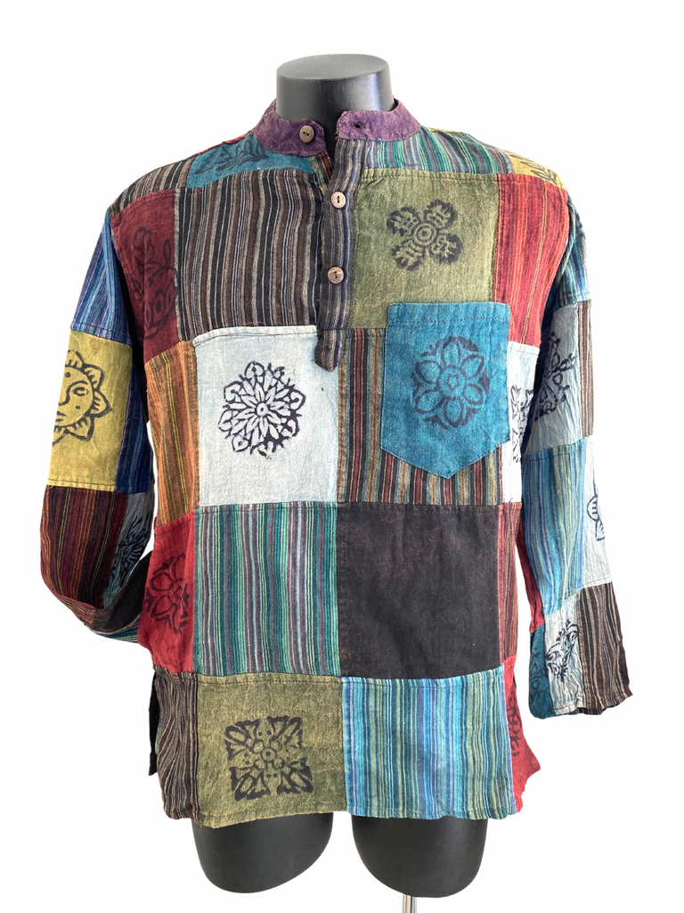 Patchwork Cotton Shirt S