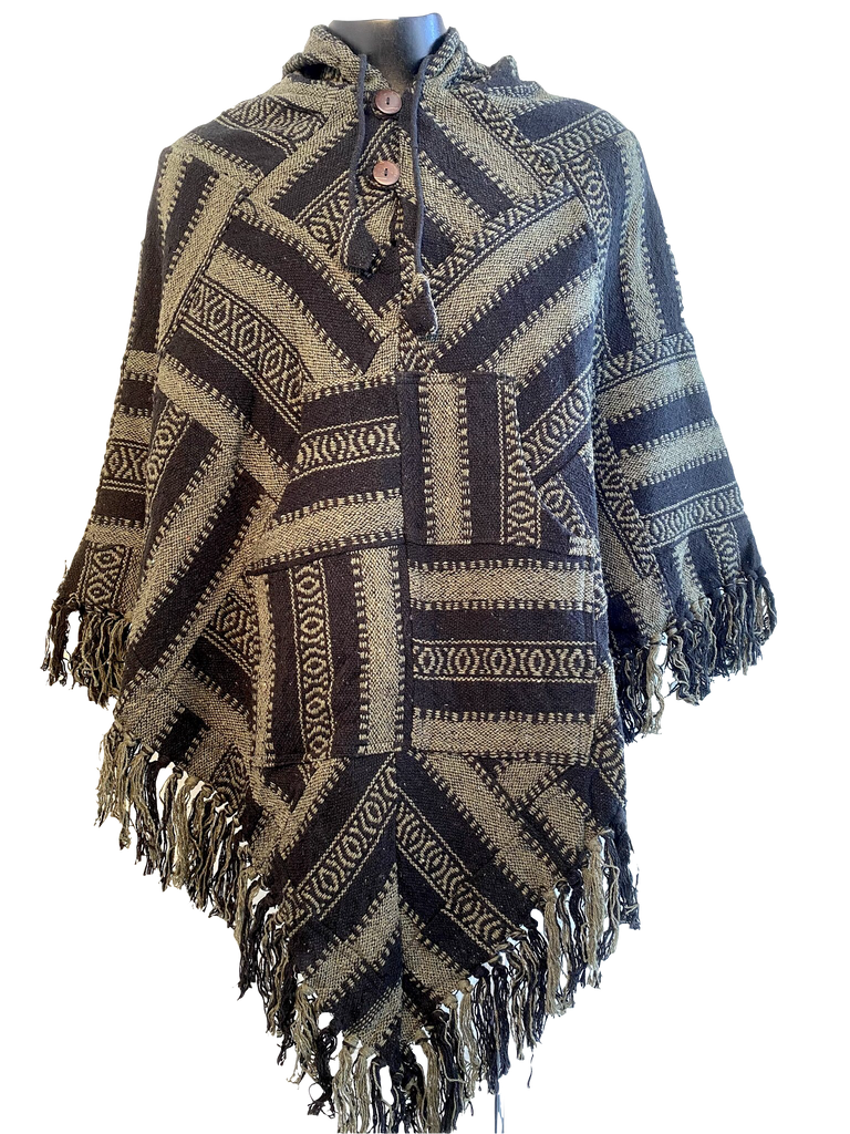 Two tone Gheri Poncho