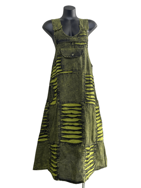 Long razor cut pinafore