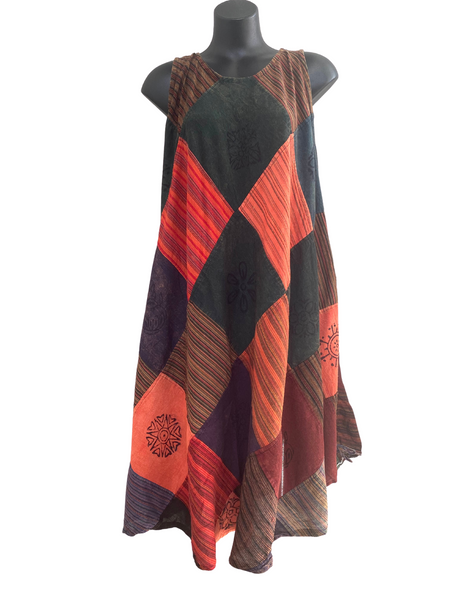 Patchwork cotton dress L/XL