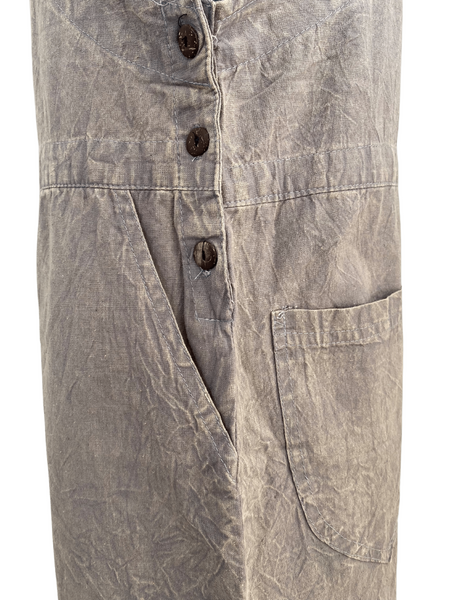 Short Stonewashed cotton overalls