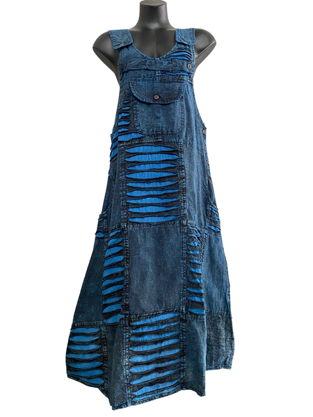 Long razor cut pinafore