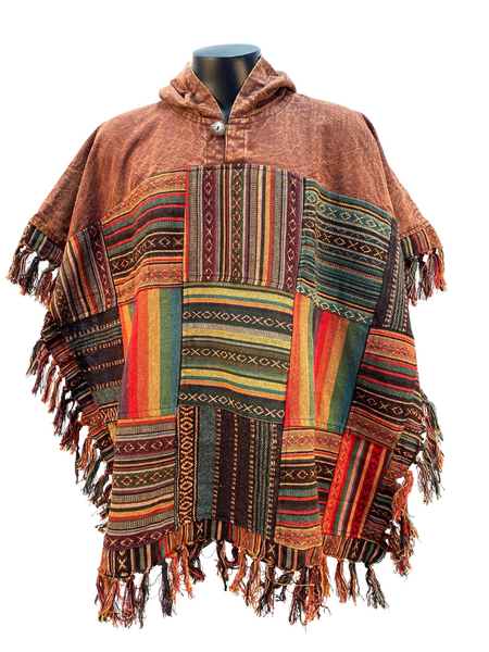 Square patchwork Poncho