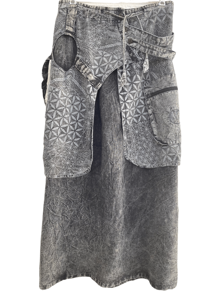 Long skirt with overlay