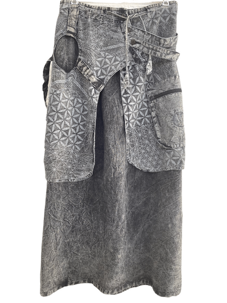 Long skirt with overlay