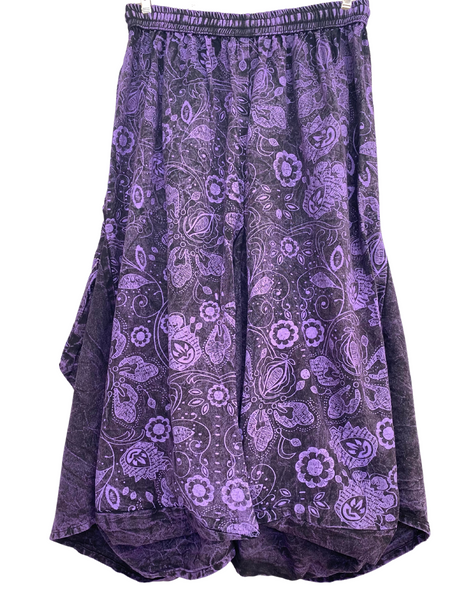 Shaped Floral Print Skirt