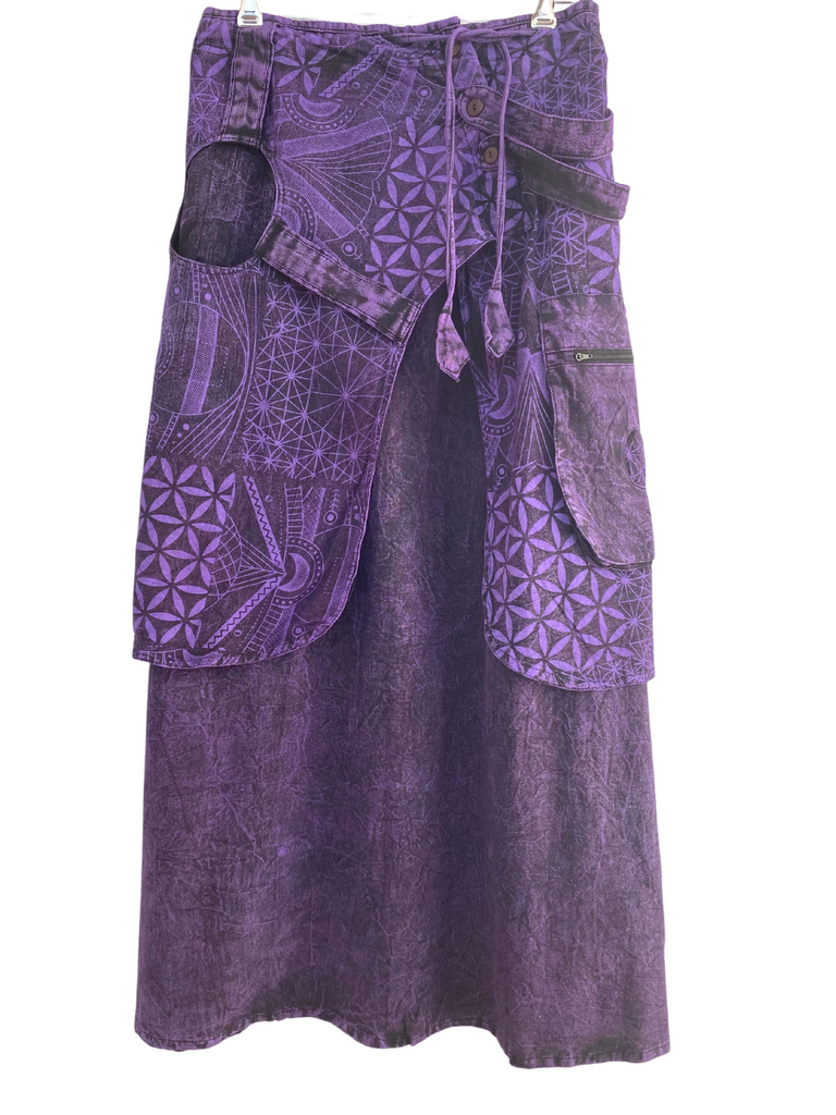 Long skirt with overlay