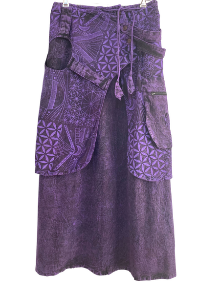 Long skirt with overlay