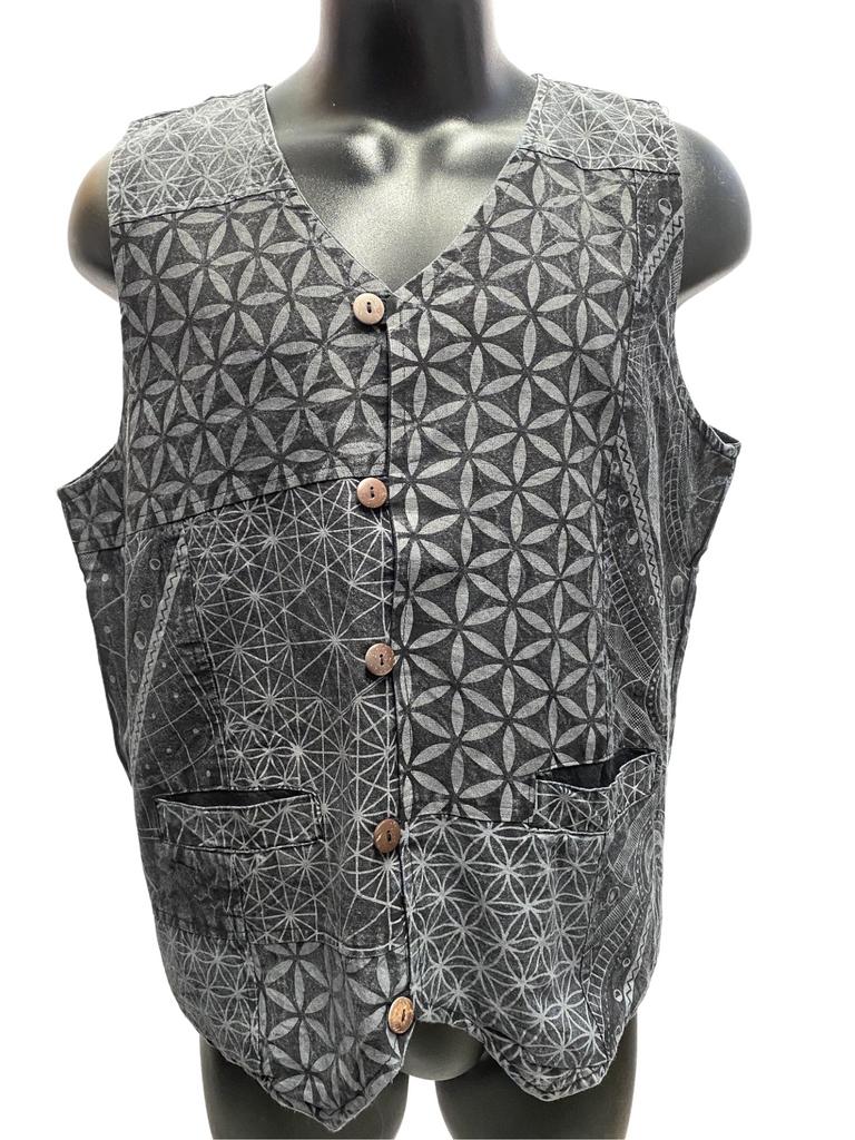 Flower of Life/Geo cotton vest