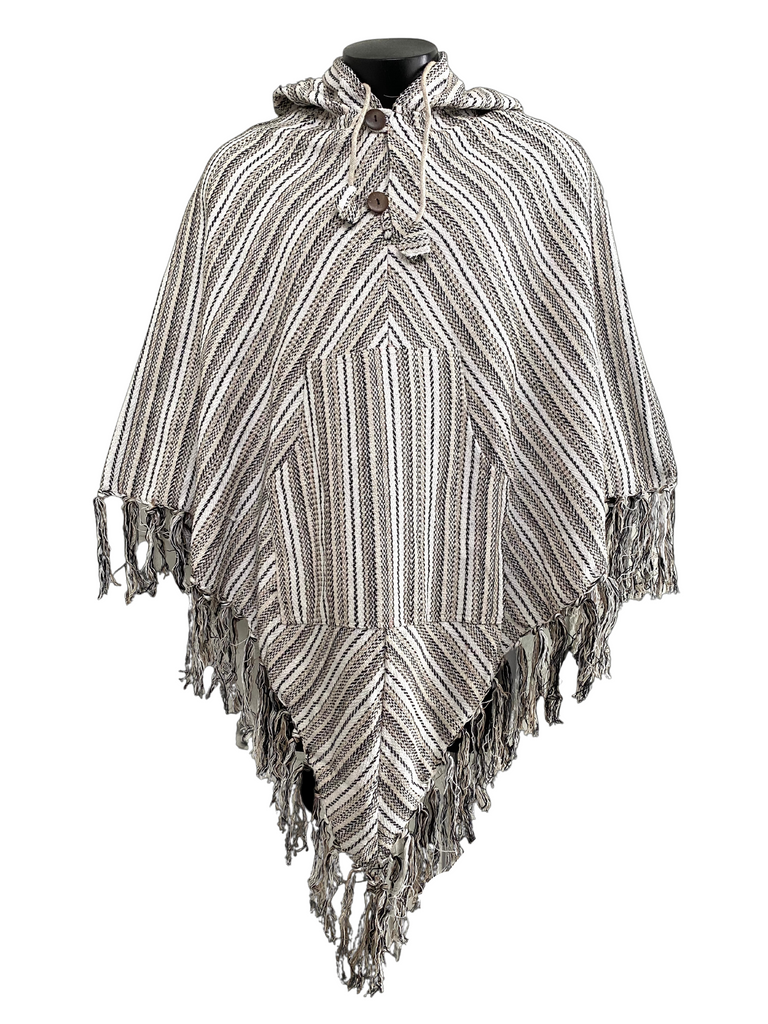 Striped diamond poncho