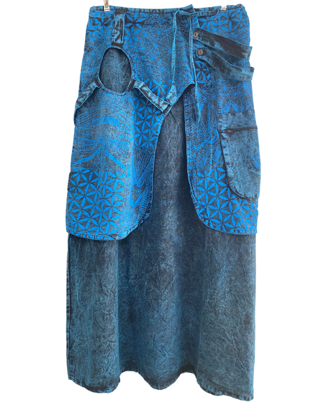 Long skirt with overlay