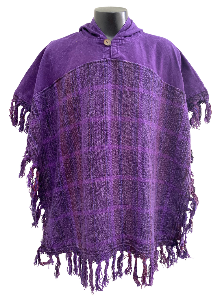 Jali Plaid Square Poncho