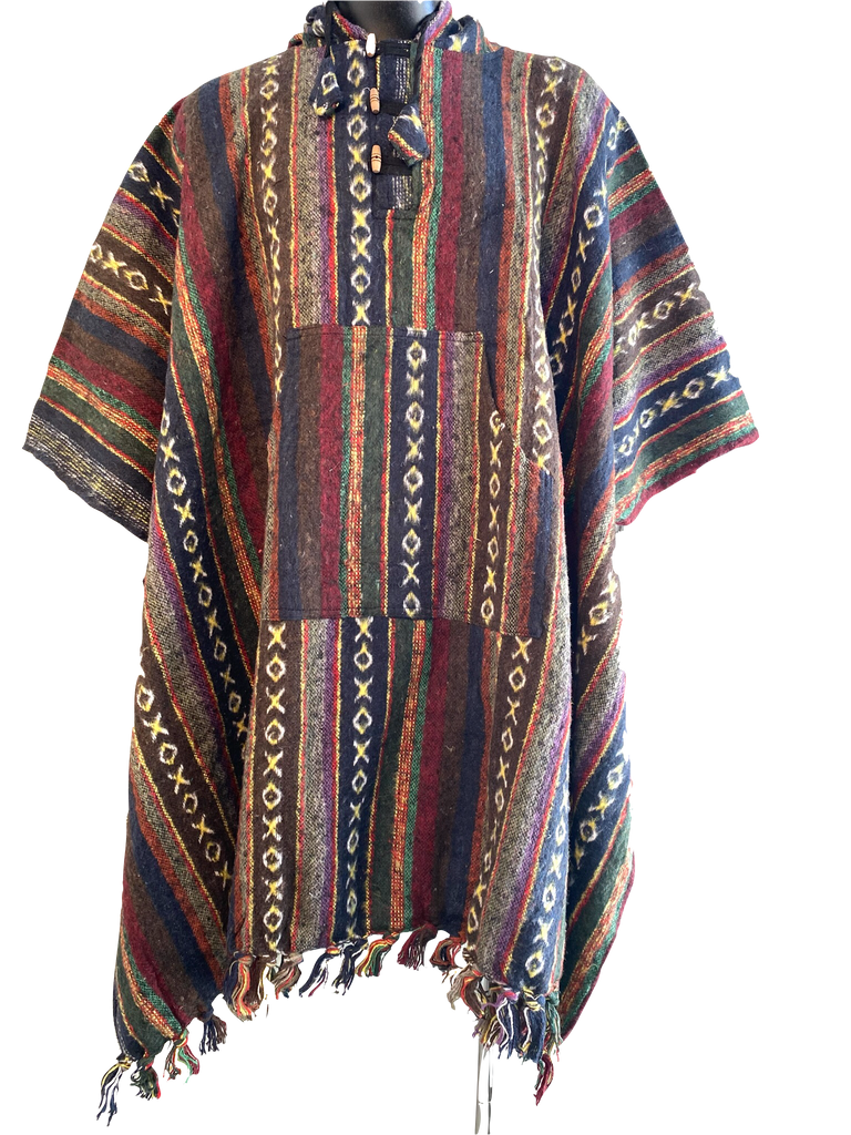 Poncho brushed Gheri cotton