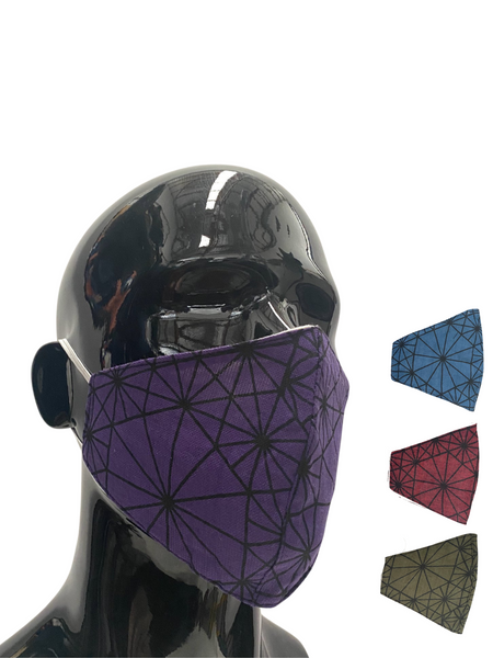 Cotton face mask geo print 4 colour ways